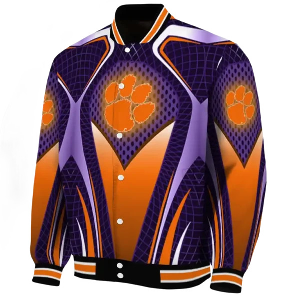 custom clemson tigers mesh chest purple black varsity jacket best selling.webp