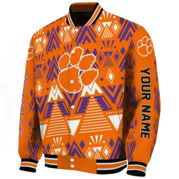 custom clemson tigers pyramid shapes orange varsity jacket best selling.webp