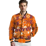 custom clemson tigers pyramid shapes orange varsity jacket best selling.webp