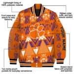 custom clemson tigers pyramid shapes orange varsity jacket best selling.webp