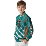 custom coastal carolina chanticleers chevron angles green varsity jacket best selling.webp