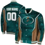 custom coastal carolina chanticleers power plate green varsity jacket best selling.webp