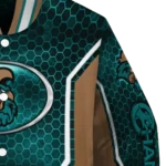 custom coastal carolina chanticleers power plate green varsity jacket best selling.webp