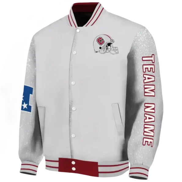 custom colgate raiders speckled arms maroon gray varsity jacket best selling.webp