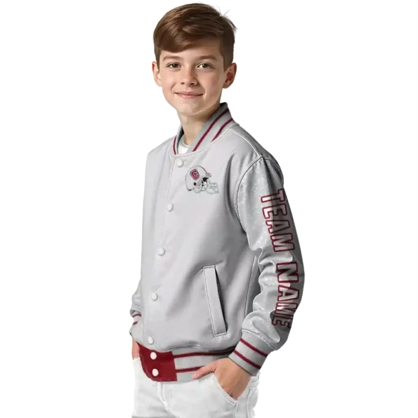 custom colgate raiders speckled arms maroon gray varsity jacket trendy.webp