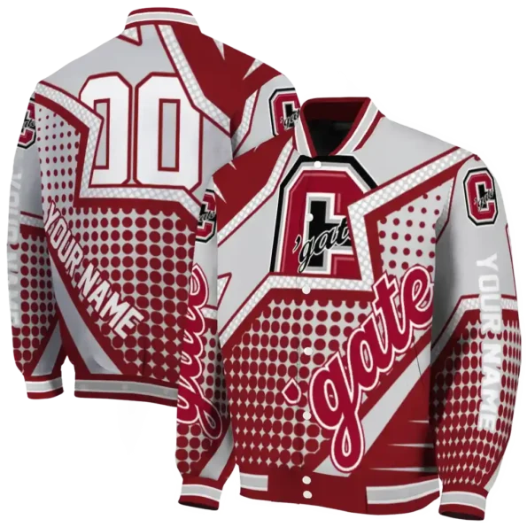 custom colgate raiders star burst maroon varsity jacket fashion forward.webp