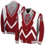 custom colgate raiders v stripes maroon white varsity jacket best selling.webp