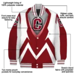 custom colgate raiders v stripes maroon white varsity jacket best selling.webp