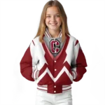 custom colgate raiders v stripes maroon white varsity jacket best selling.webp