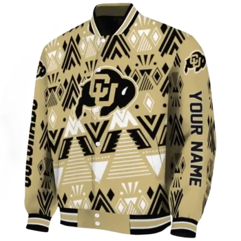 custom colorado buffaloes pyramid shapes gold varsity jacket best selling.webp