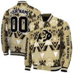 custom colorado buffaloes pyramid shapes gold varsity jacket best selling.webp