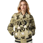 custom colorado buffaloes pyramid shapes gold varsity jacket best selling.webp