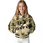 custom colorado buffaloes pyramid shapes gold varsity jacket best selling.webp