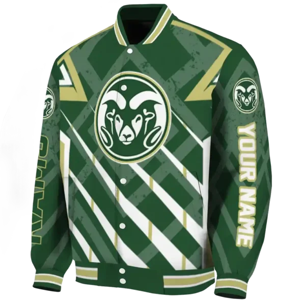 custom colorado state rams chevron angles green varsity jacket best selling.webp