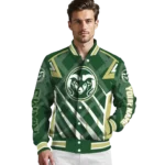 custom colorado state rams chevron angles green varsity jacket best selling.webp
