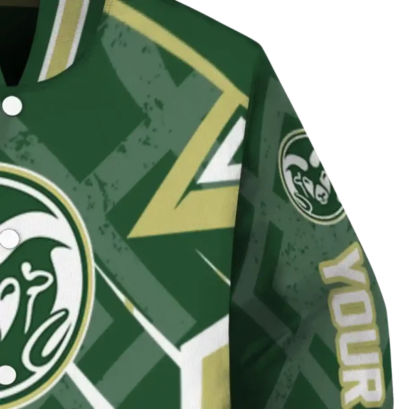 custom colorado state rams chevron angles green varsity jacket premium grade.webp