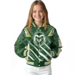 custom colorado state rams chevron angles green varsity jacket best selling.webp