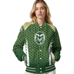 custom colorado state rams hexagon grid green varsity jacket best selling.webp