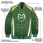 custom colorado state rams hexagon grid green varsity jacket best selling.webp