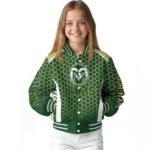 custom colorado state rams hexagon grid green varsity jacket best selling.webp