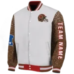 custom cornell big red speckled arms red gray varsity jacket best selling.webp