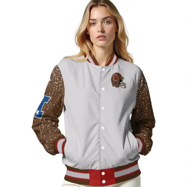 custom cornell big red speckled arms red gray varsity jacket latest model.webp