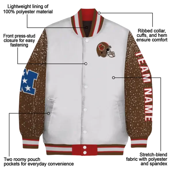 custom cornell big red speckled arms red gray varsity jacket new arrival.webp