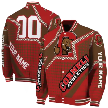 custom cornell big red star burst red varsity jacket fashion forward.webp