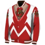 custom cornell big red v stripes red white varsity jacket best selling.webp
