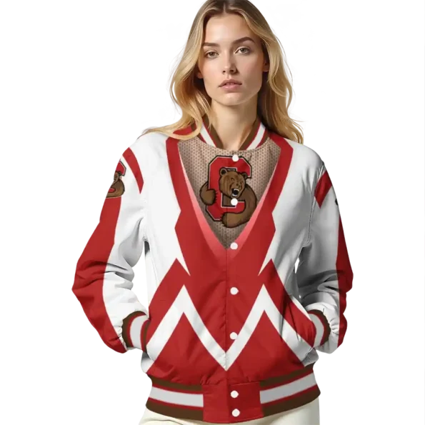 custom cornell big red v stripes red white varsity jacket latest model.webp