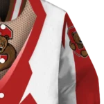 custom cornell big red v stripes red white varsity jacket best selling.webp