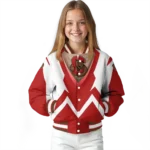 custom cornell big red v stripes red white varsity jacket best selling.webp