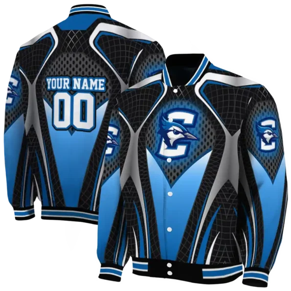 custom creighton bluejays mesh chest white black varsity jacket fashion forward.webp