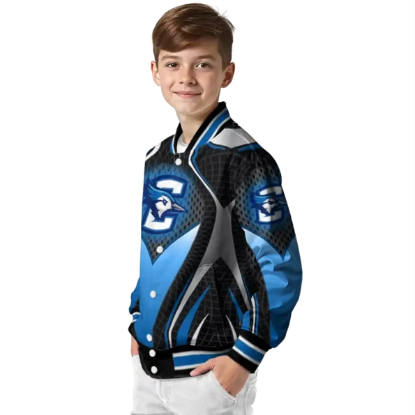 custom creighton bluejays mesh chest white black varsity jacket trendy.webp