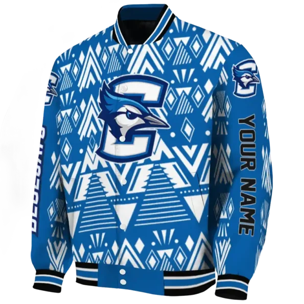 custom creighton bluejays pyramid shapes blue varsity jacket best selling.webp