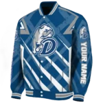 custom drake bulldogs chevron angles blue varsity jacket best selling.webp
