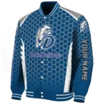 custom drake bulldogs hexagon grid blue varsity jacket best selling.webp
