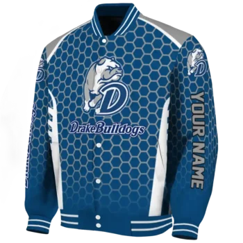 custom drake bulldogs hexagon grid blue varsity jacket best selling.webp