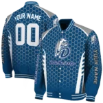 custom drake bulldogs hexagon grid blue varsity jacket best selling.webp