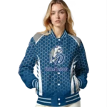 custom drake bulldogs hexagon grid blue varsity jacket best selling.webp