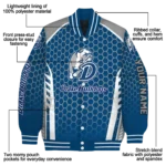 custom drake bulldogs hexagon grid blue varsity jacket best selling.webp