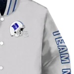 custom duke blue devils speckled arms blue gray varsity jacket best selling.webp