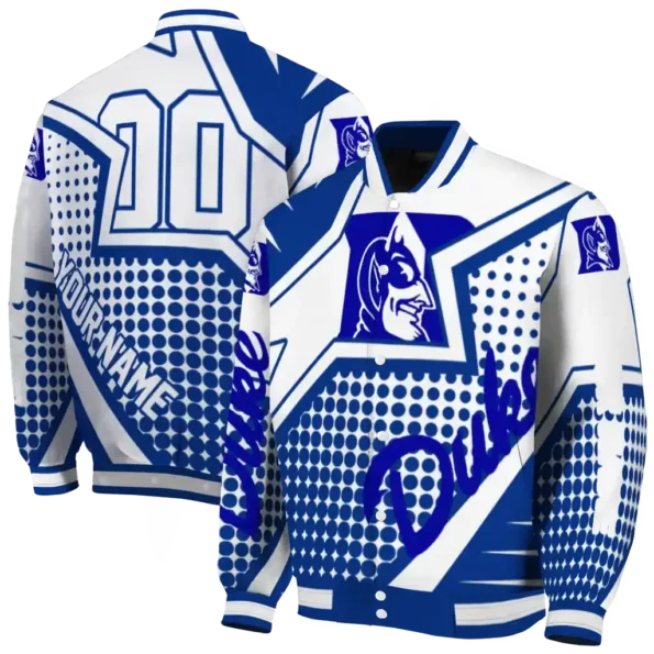custom duke blue devils star burst blue varsity jacket fashion forward.webp