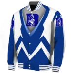 custom duke blue devils v stripes blue white varsity jacket best selling.webp