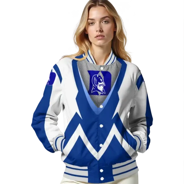 custom duke blue devils v stripes blue white varsity jacket latest model.webp