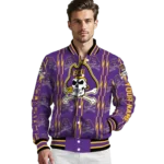 custom east carolina pirates bolt stripe purple varsity jacket best selling.webp