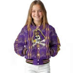 custom east carolina pirates bolt stripe purple varsity jacket best selling.webp