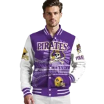 custom east carolina pirates ferris arena purple white varsity jacket best selling.webp