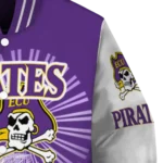 custom east carolina pirates ferris arena purple white varsity jacket best selling.webp