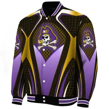 custom east carolina pirates mesh chest gold black varsity jacket best selling.webp